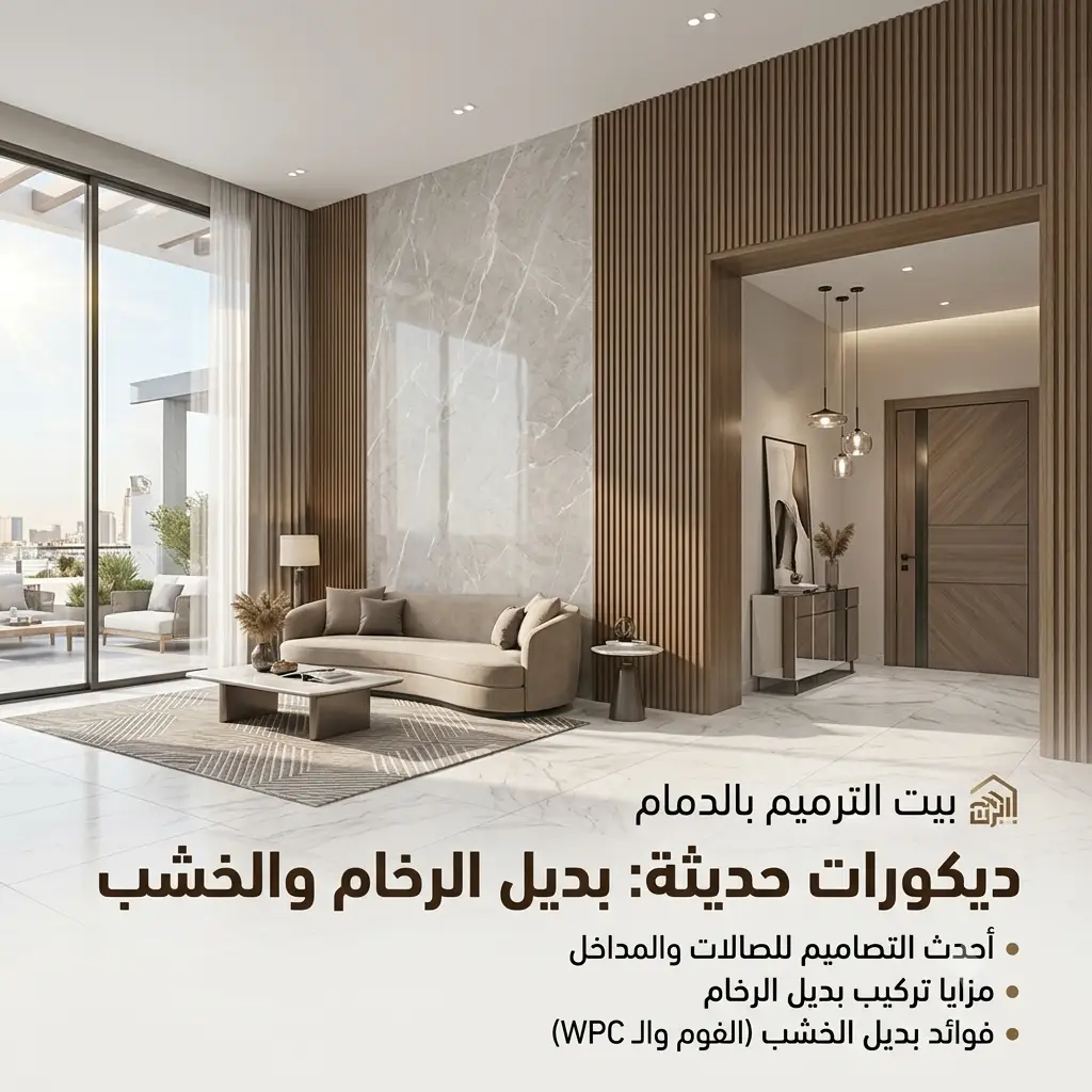 تركيب بديل الرخام والخشب